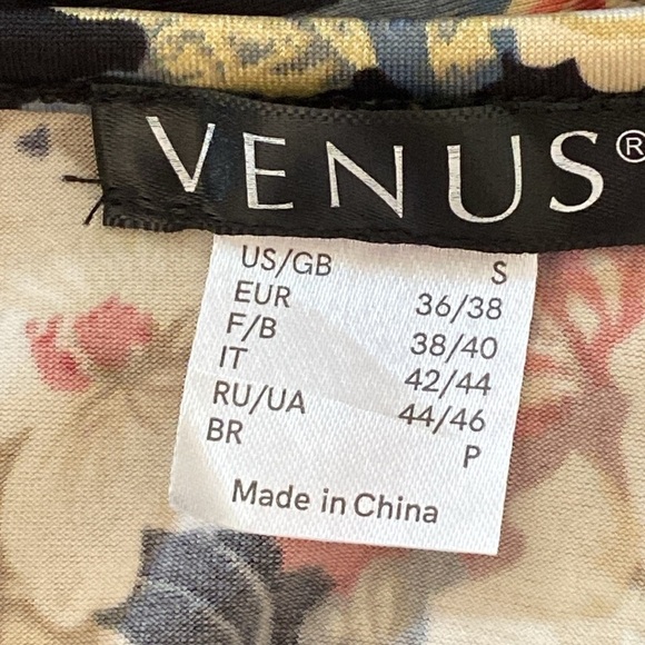 Venus Black and Red Floral Bell Sleeves Stretch Long Maxi Dress size S - Picture 7 of 10